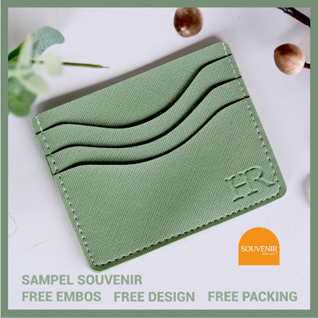 SAMPEL SOUVENIR PERNIKAHAN CARDHOLDER 4 SLOT KEMASAN SOFTBOX FREE DESIGN FREE EMBOS