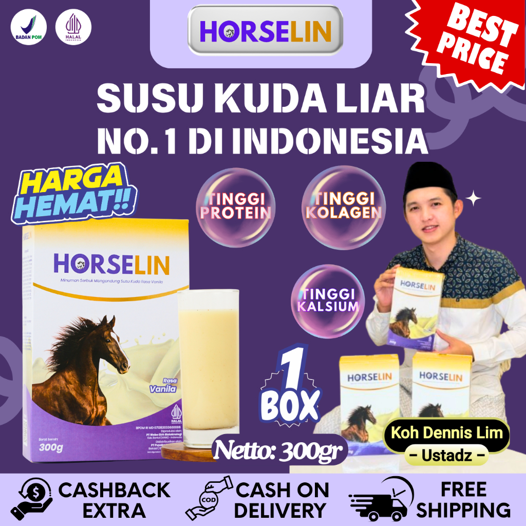 

HORSELIN - Susu Kuda Premium Original 100% Susu Terapi Nyeri Sendi Terbaik Atasi Asam Urat Rematik