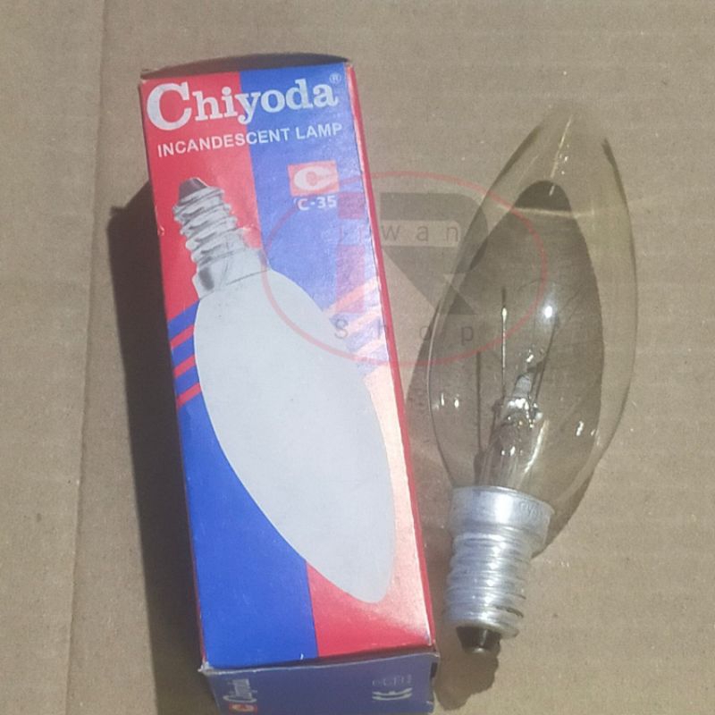 Lampu Candle Chiyoda Clear E14 25 Watt / Lampu Cabe Besar E12 Clear 25 Watt