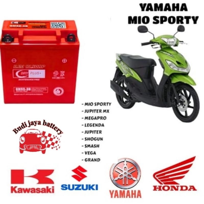 Aki kering Mio sporty Mio smile smash Supra fit aki kering Jupiter Burhan Shogun kebo Mio lama