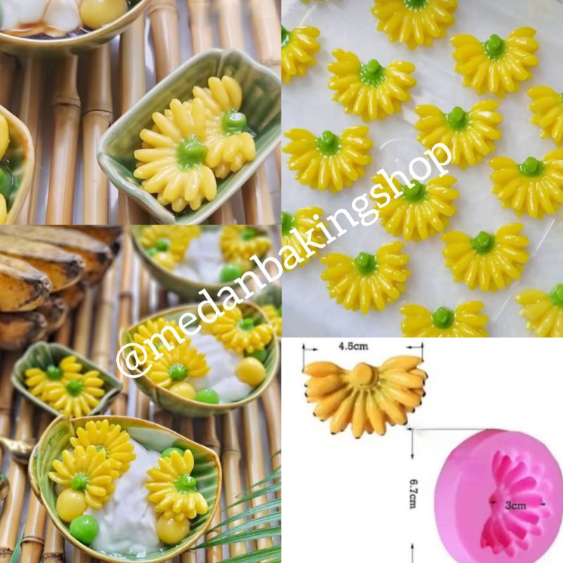 Cetakan Silikon Bentuk Pisang Sisir/Silicone Mold Bananas/Cetakan Silikon Candil Pisang/Cetakan Gumm