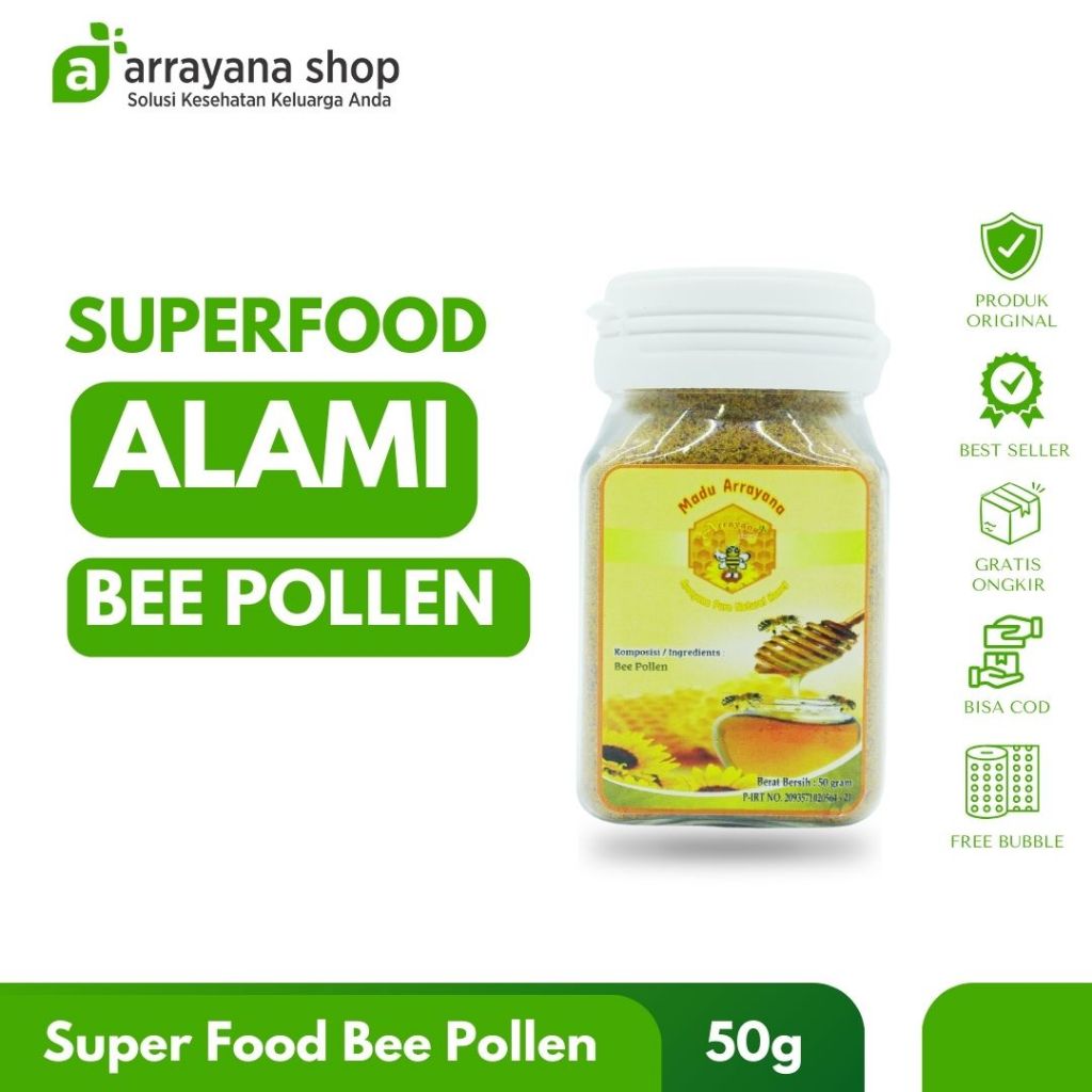 Arrayana Honey Bee Pollen Granula | Super Foods Alami | Tepung Sari Bunga