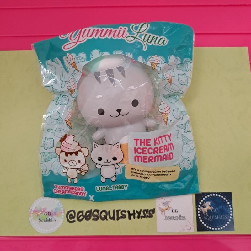 Yummiiluna / Yummiibear Mermaid by Creammicandy x Luna Tabby squishy murah original BNIP sale baru