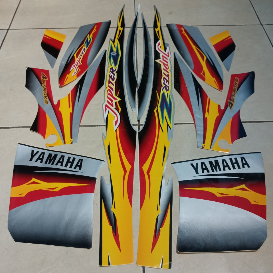 stiker striping yamaha jupiter z 2004 silver hitam lis body standar berkualitas original