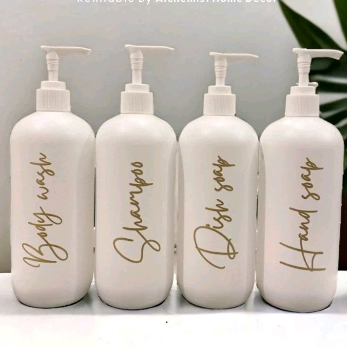 BOTOL REFIL SABUN CAIR 500ML (WARNA PUTIH) BOTOL SABUN AESTHETIC DESIGN FREE AESTHETIC DESIGN FREE S