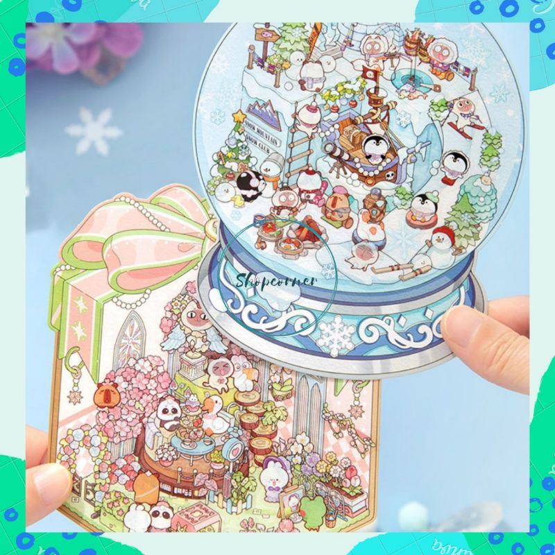 

DIY Sticker 3D Korea Cartoon Miniature Scene Landscape Bakery Shop Convenience Store / Stiker Kartun Korea 3D