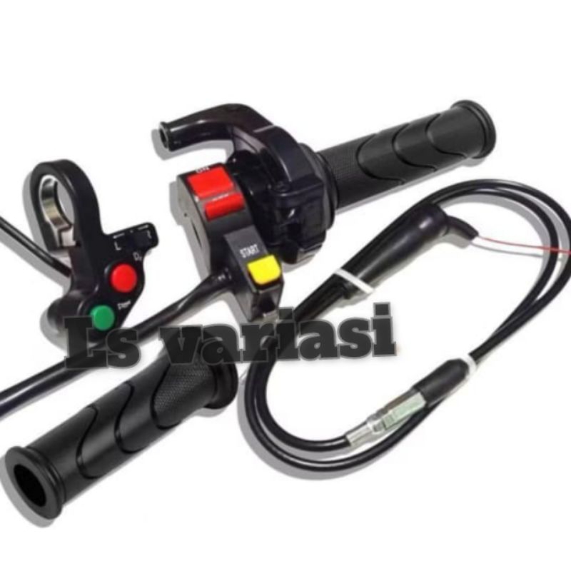 Paket Gas Spontan Yz Thailand Kabel 100cm + Saklar Engine + Handgrip Empuk Honda Motor Bebek Matic l