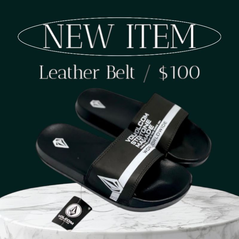 Sandal slide Volcom Black white pria dan wanita dewasa/Sandal slide Volcom Black white terbaru nyama