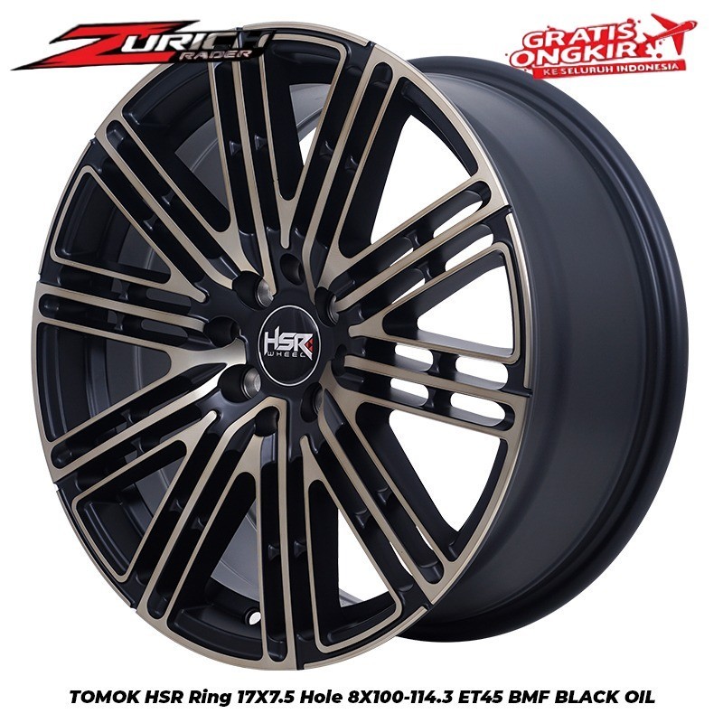 Velg Mobil HSR Wheel Ring 17 Tomok Pcd 4x100 4x114 Untuk Mobil Raize Wuling Binguo Ev Jazz CIty Free