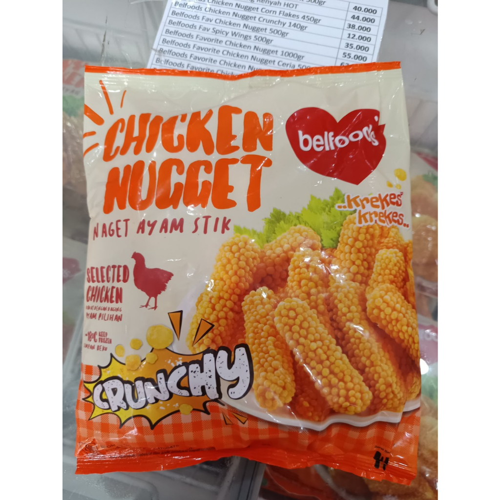 

Belfoo's Chicken Nugget Crunchy Naget Ayam Stik Belfoods chiken nugget crunchy 140gr Makanan Beku