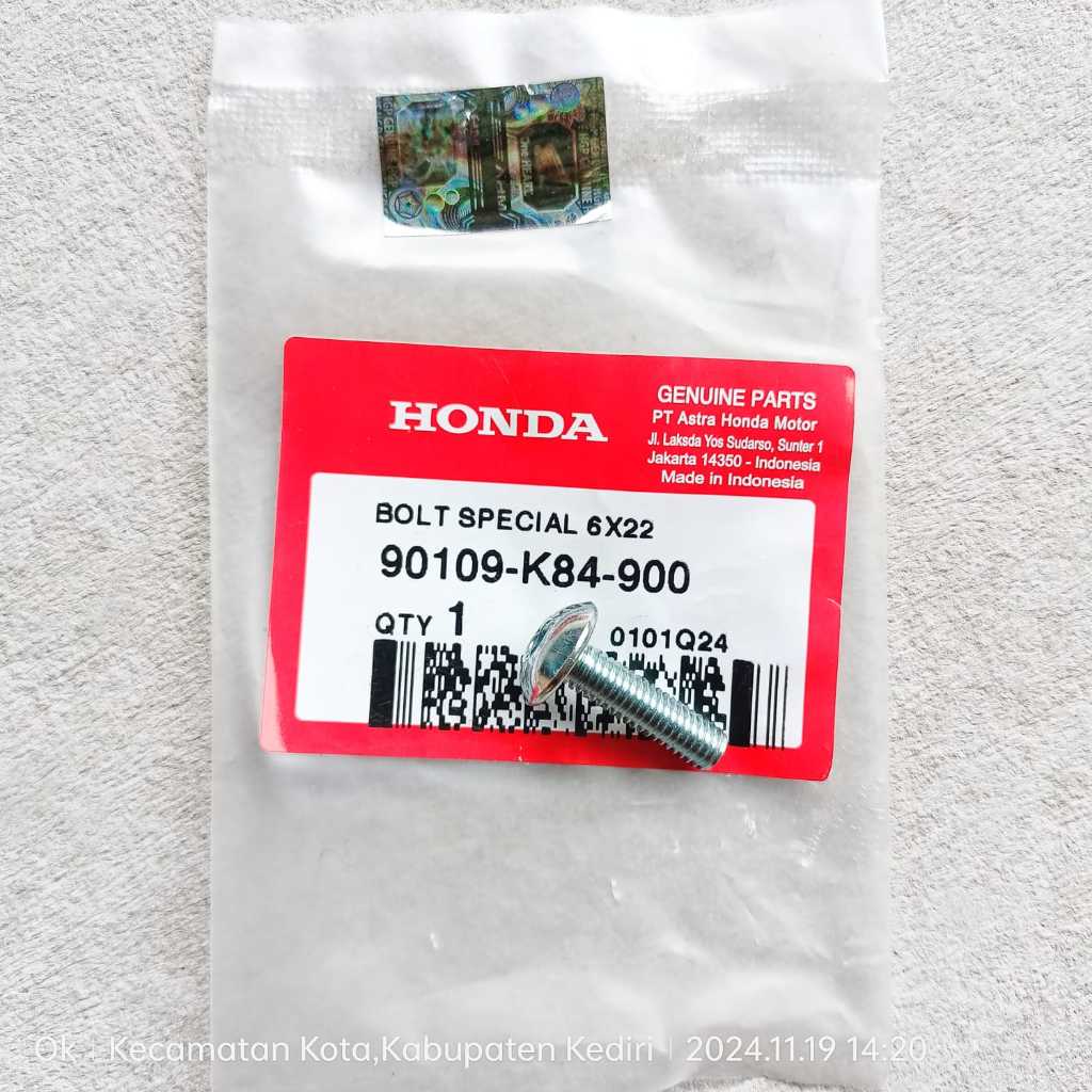 Bolt Special 6X22 - Baut Cowl-Visor-Cover Seat-Jok Honda CBR150 CB150-X Ori AHM 90109-K84-900