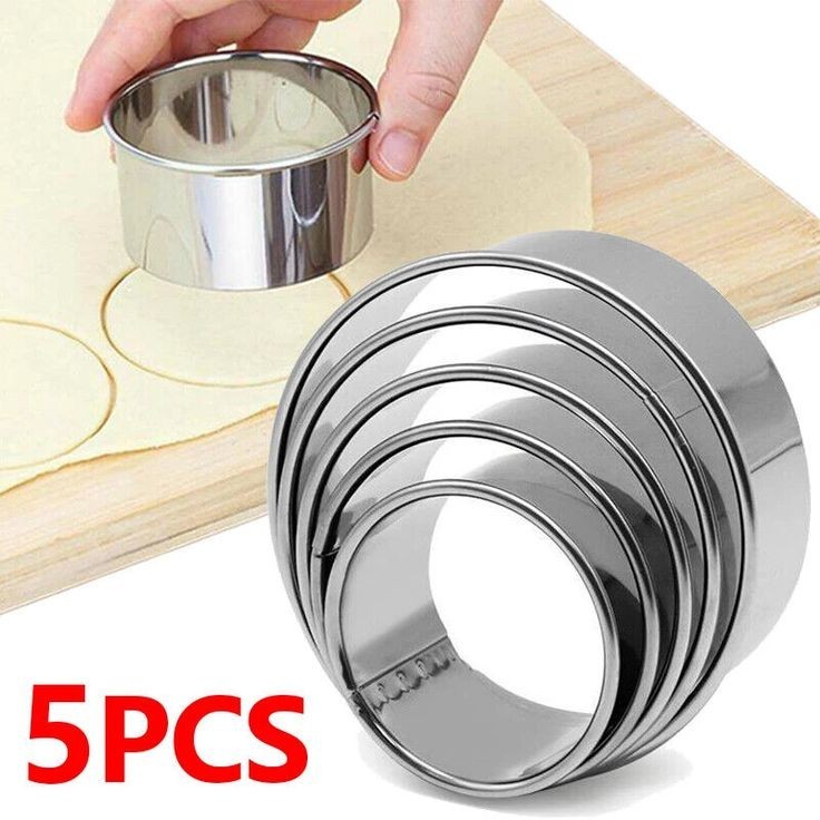 Ring cutter set bulat/pangsit/pastel/burger/cookie kue/cetakan kue/ring cutter set 5pcs/ ring cutter