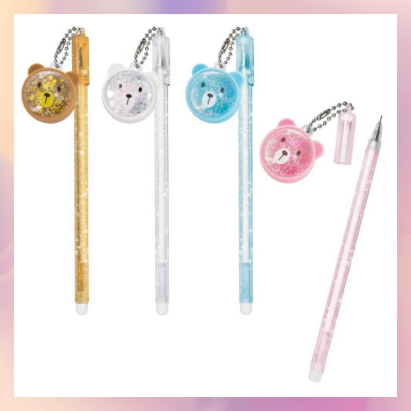 

[1 Lusin/ 12 Pcs] Pulpen Bolpen Gel Pen Gantung Glitter Beruang Bear 8878