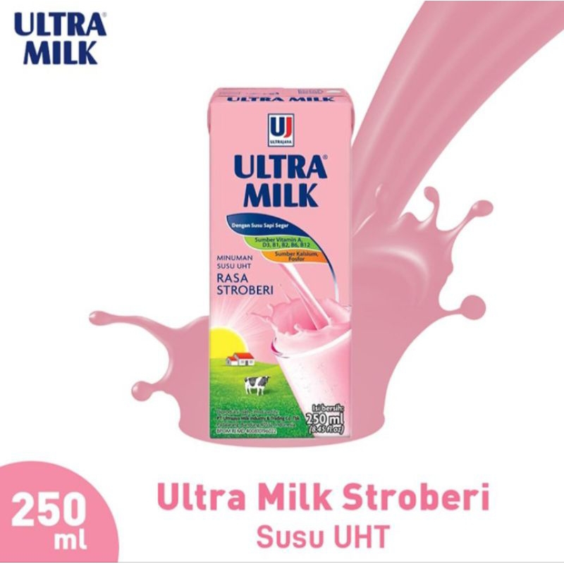 

Ultra Milk Susu UHT Stroberi Kotak 250 ml