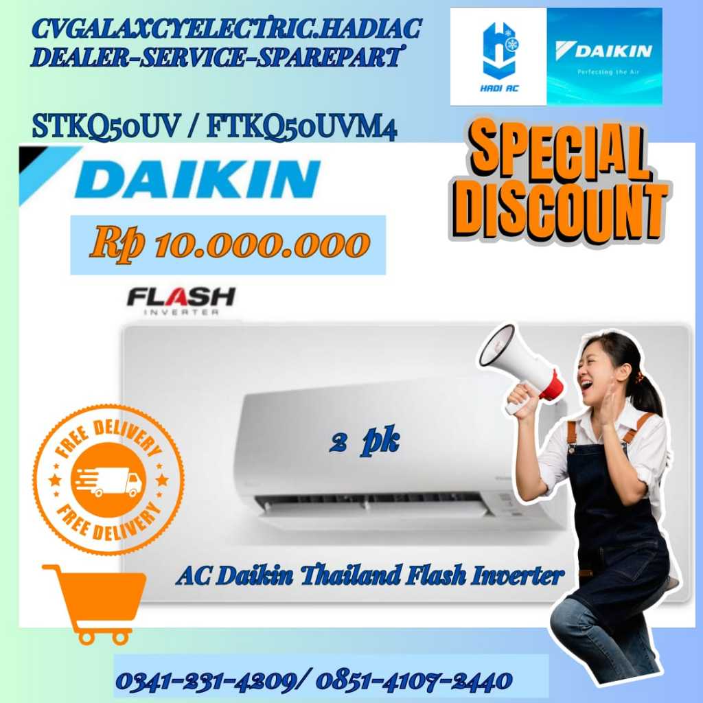 AC Daikin Thailand Flash Inverter 2PK STKQ50UV ( FTKQ50UVM4/RKQ50UVM4 )