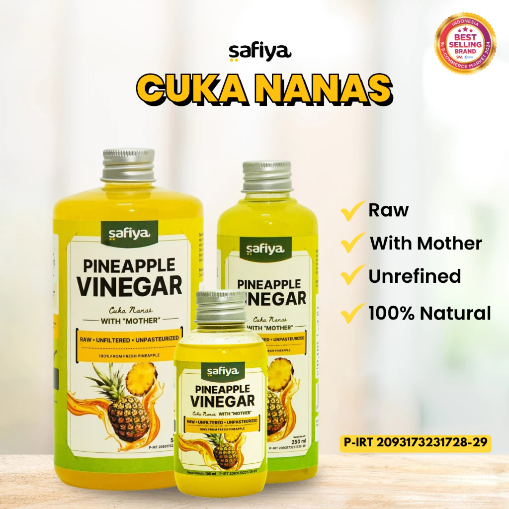 

Cuka Nanas 250 ML Safiya With Mother Pineapple Vinegar 100% Asli