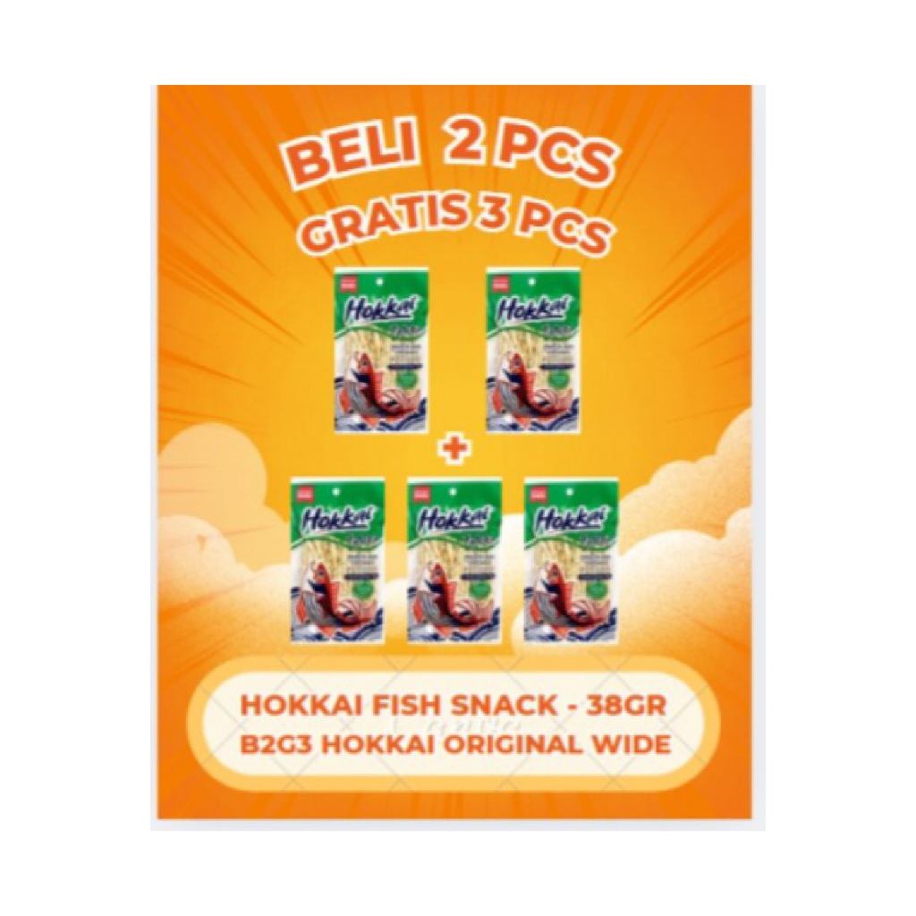 

Hokkai Fish Snack Beli 2 Original Wide 38 Gram Gratis 3 Original Wide 38 Gram