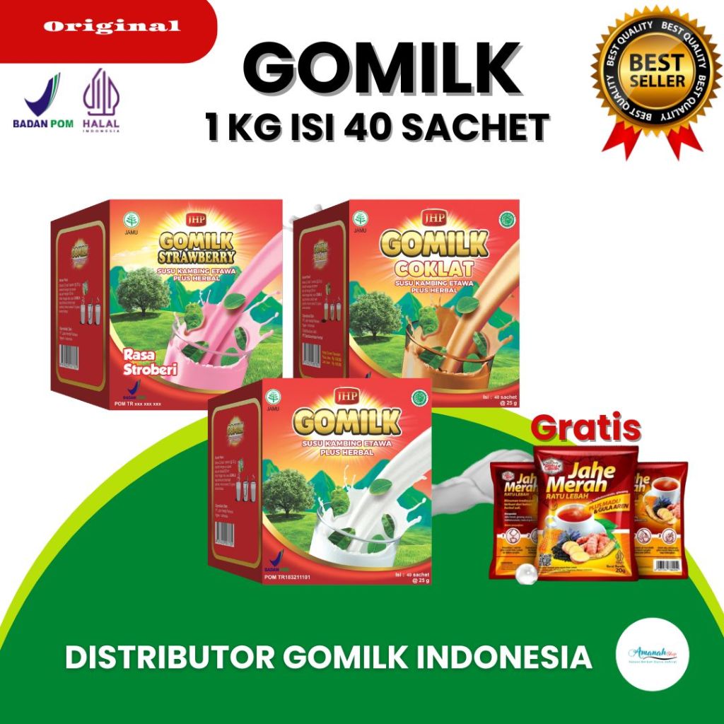 

[BISA COD + GARANSI] [GRATIS JAHE] GOMILK SACHET 1 KG 40 SACHET