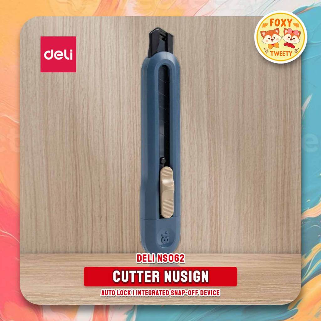 

Cutter Besar Deli Nusign NS062 Blue / Pemotong Tugas Berat dengan Tombol Auto-Lock