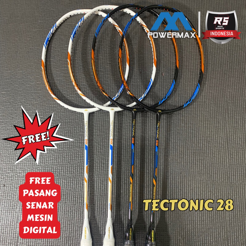 Raket POWERMAX TECTONIC 28 33LBS Power Max Raket Badminton Original 100%