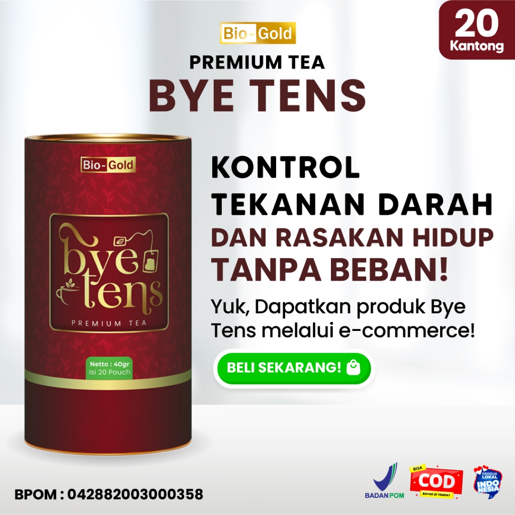 

Bye Tens Bio Gold Premium Tea Minuman Alami untuk Melancarkan Peredaran Darah Hipertensi BPOM