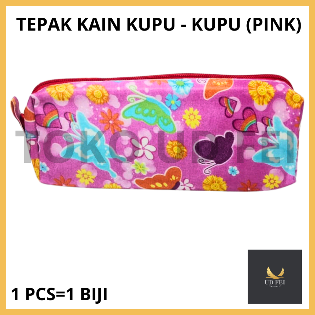 

(1 PCS= 1BIJI : KODE KUPU KUPU) Tepak Kain Kupu-kupu / Tepak kain murah/ Tempat pensil kain