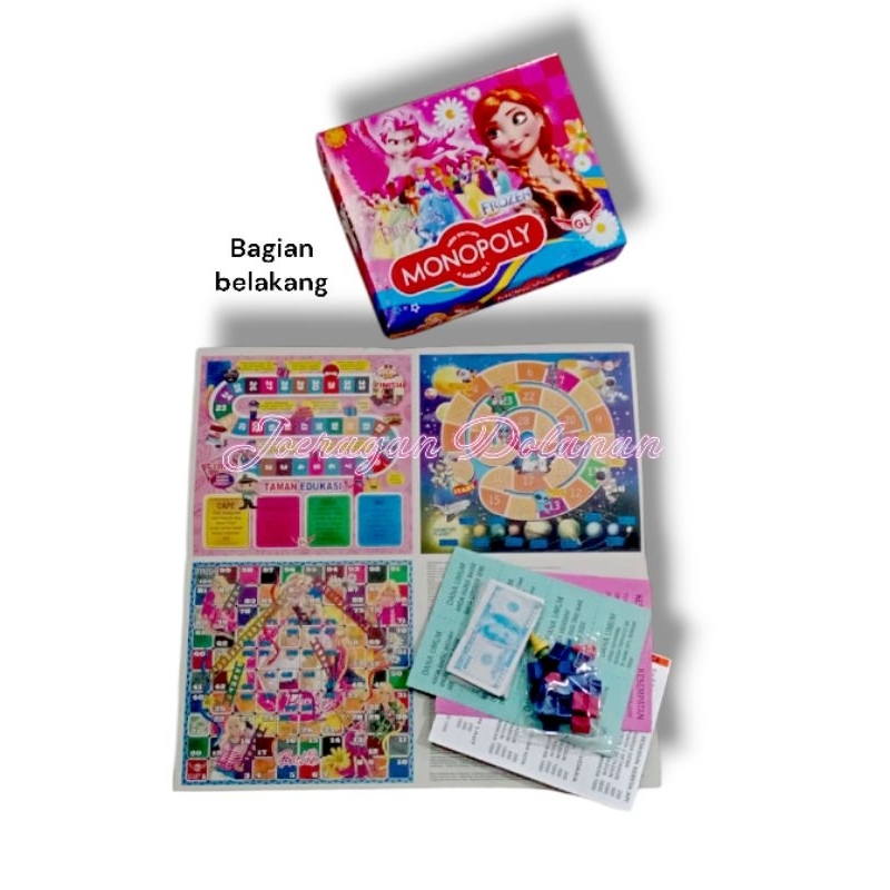 mainan monopoli besar 4in1 GL, permainan keluarga monopoli