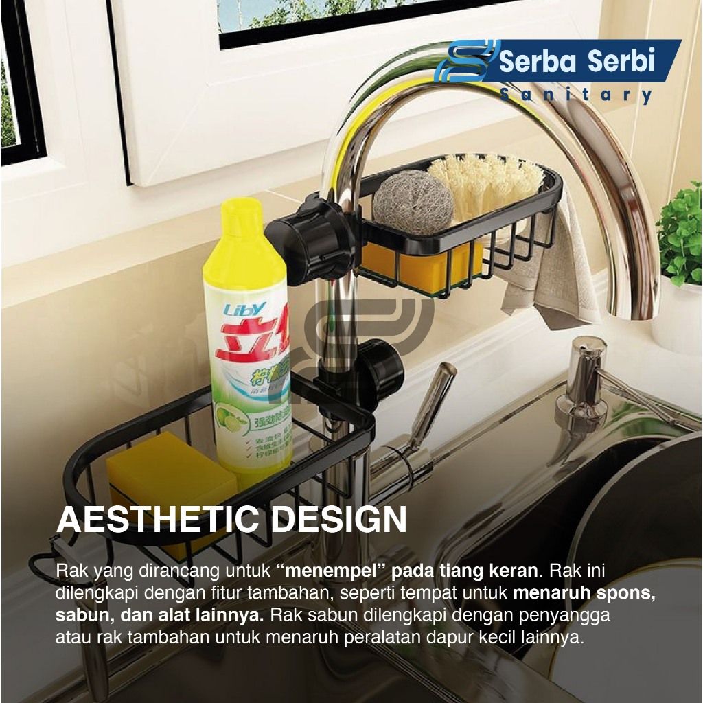 D3W Rak spons cuci piring - Tempat Sabun cuci piring - Rak sabun cuci piring - Tahan Karat