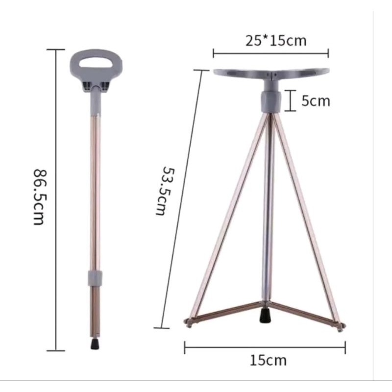 Tongkat Kursi Lipat Duduk Portable Outdoor Serbaguna Premium Kokoh