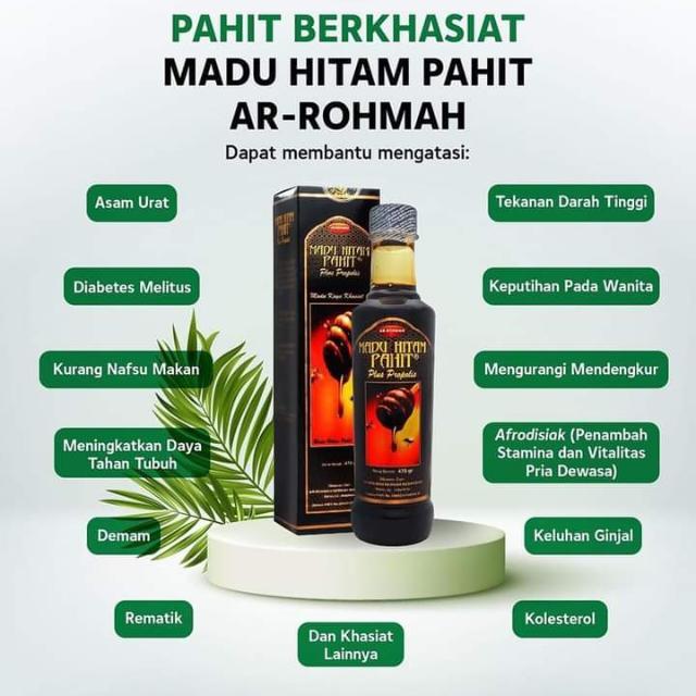 madu hitam pahit plus propolis