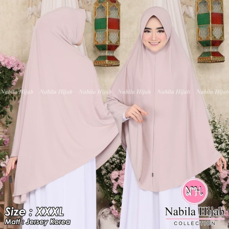 Nabila Hijab Collection Jersey Korea XXXL/JUMBO Jersey Korea.Premium kerudung bergo pet