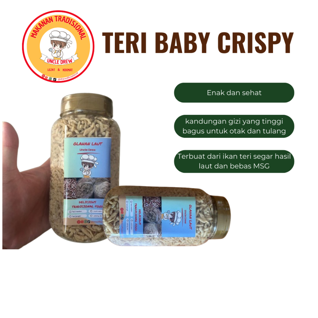 

RB IKAN TERI BABY CRISPY ( BABY FISH TERI SEGAR ) UNCLE DREW