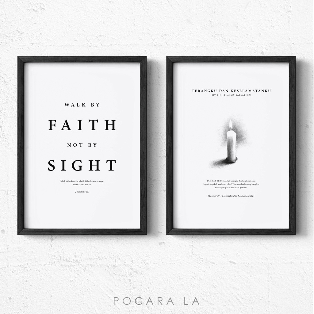 Hiasan Dinding Bingkai Poster Ayat Alkitab Dekorasi Minimalis Motivasi Kristen 150