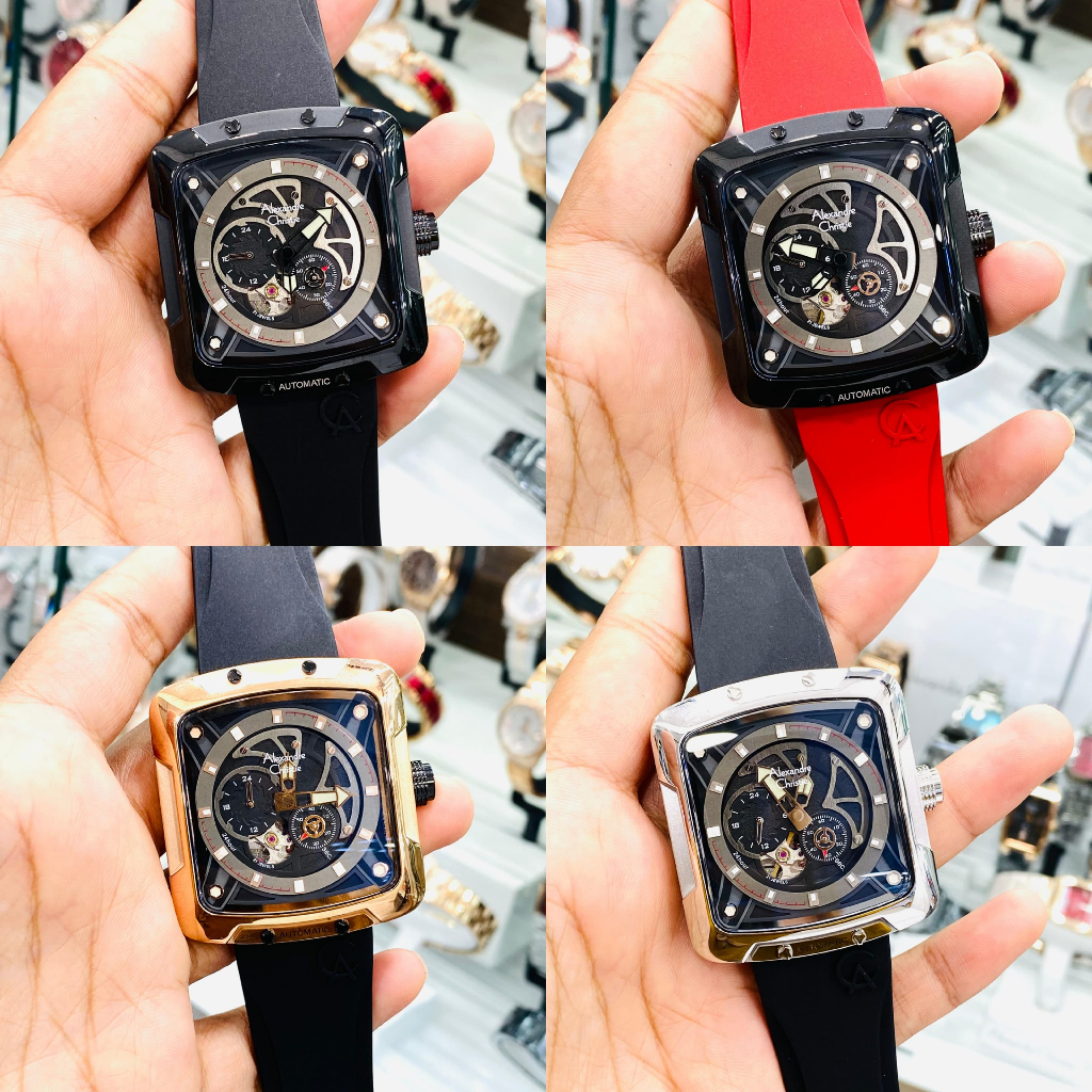 JAM TANGAN PRIA ALEXANDRE CHRISTIE AC 3030 AC3030 AUTOMATIC RUBBER STRAP ORIGINAL