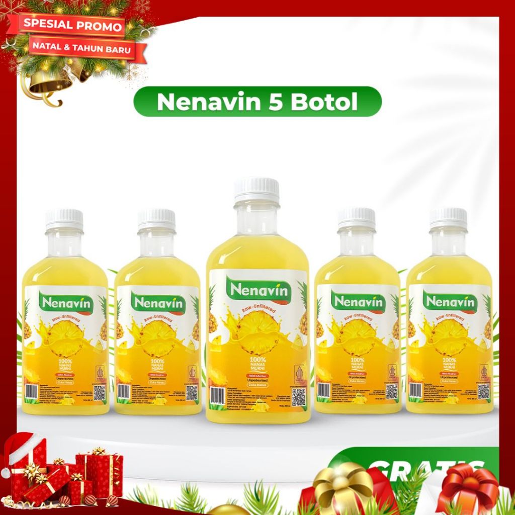 

Nenavin Official – Cuka Nanas Paket 5 Botol – Minuman Kesejahteraan dan Kebugaran Tubuh