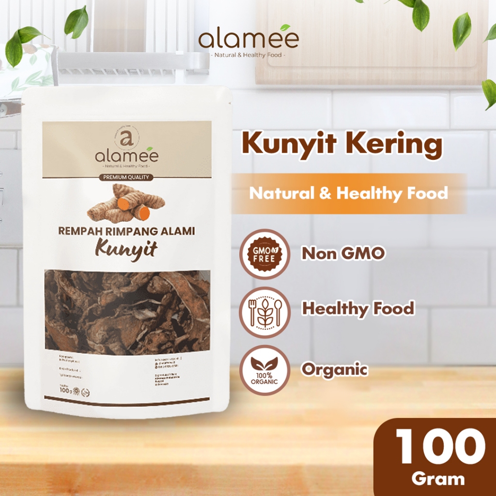 

ALAMEE Kunyit Kering Dried Turmeric Iris Rempah Rimpang Organik Alami Kunir Bumbu Seasoning 100gr