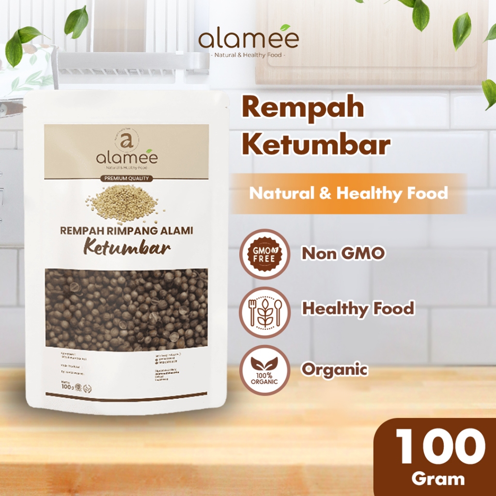 

ALAMEE Ketumbar Organik Coriander Seed Biji Rempah Rimpang Alami Bumbu Seasoning Masakan Masak 100gr