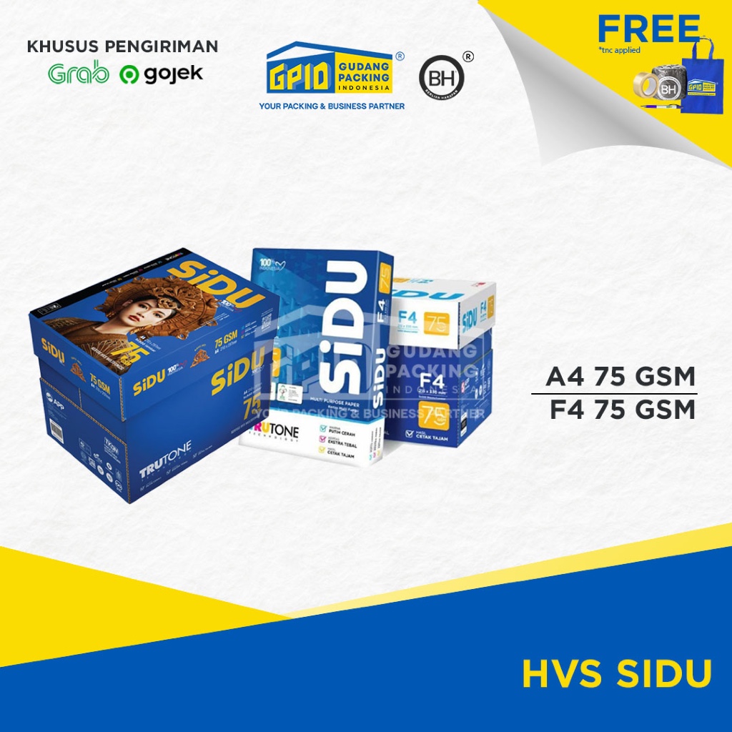 

(GOSEND/GRAB) SiDU - Kertas HVS A4 70 Gsm