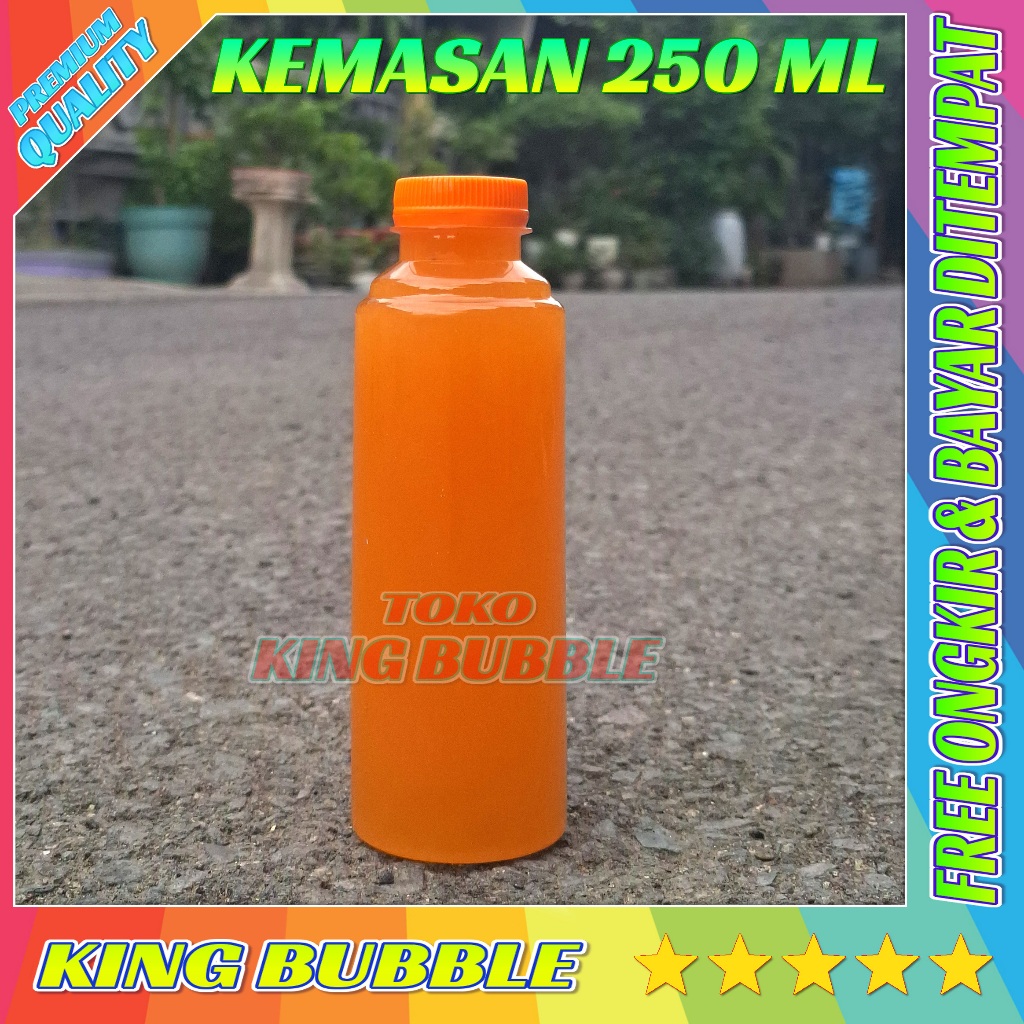 Mainan refill gelembung sabun besar / Balon sabun kualitas premium orange 250 ML