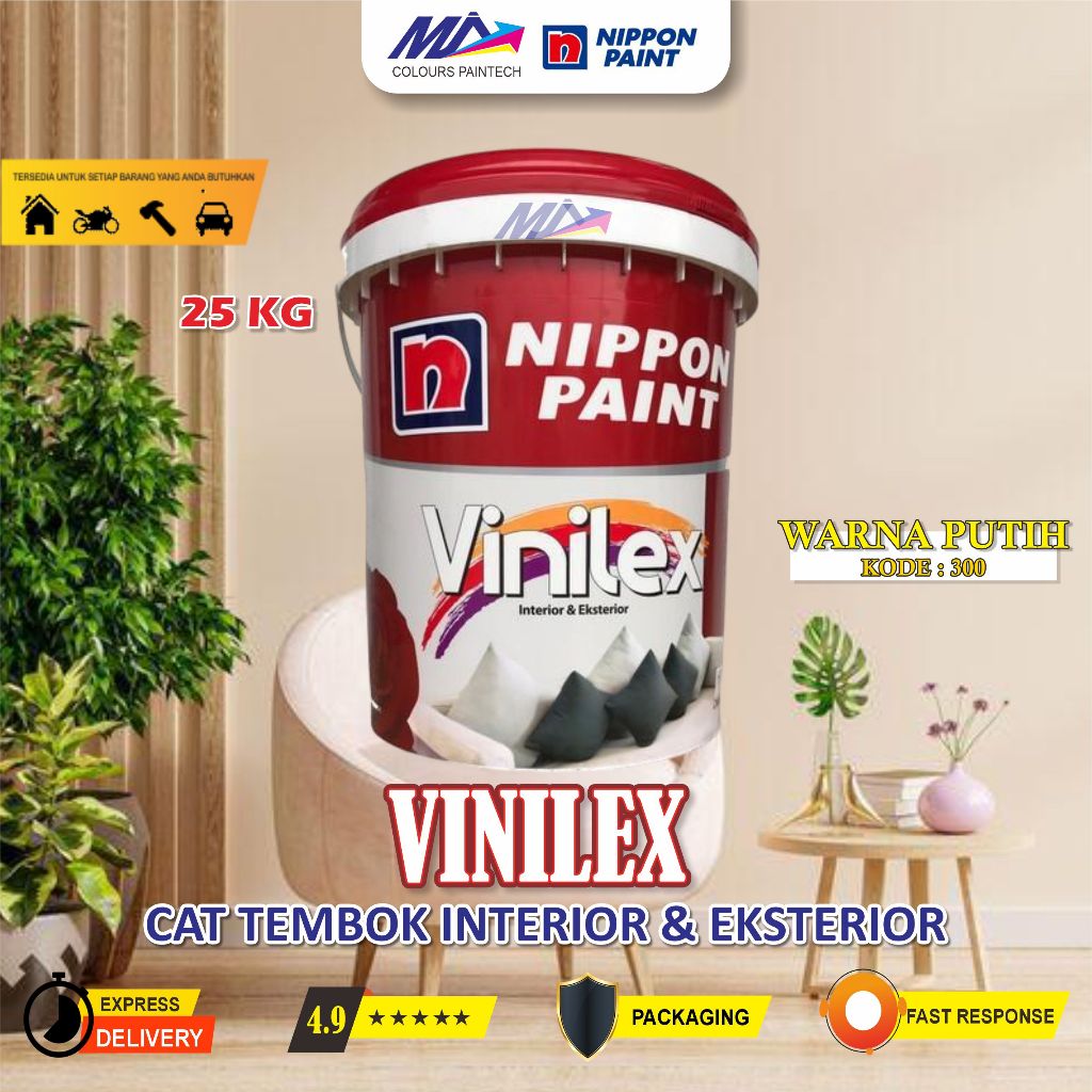 Vinilex 25 kg Cat Tembok interior eksterior / Cat Tembok / Cat Dinding 5kg / Nippon Paint / cat