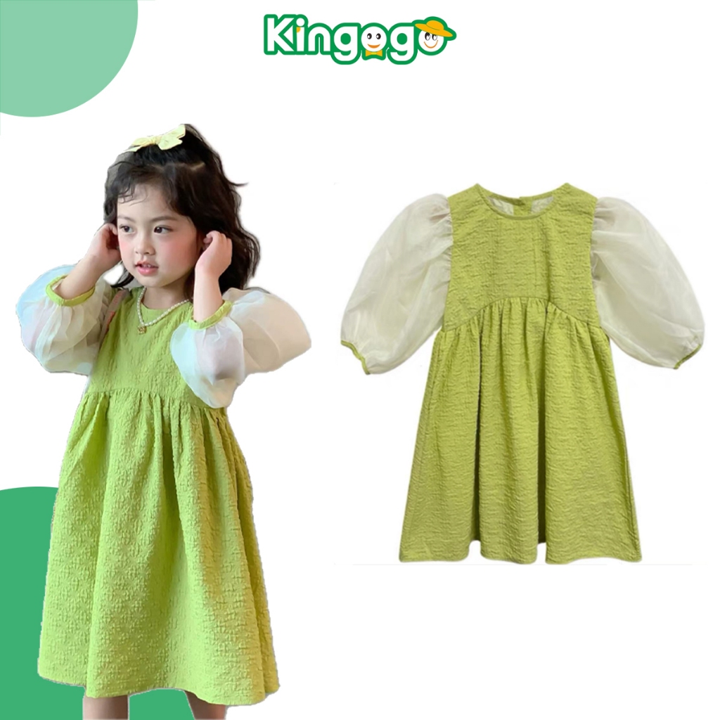 KINGOGO French Style Dress Anak Perempuan Lengan Organza Gaun Anak Perempuan Rok Manis Lengan kembun