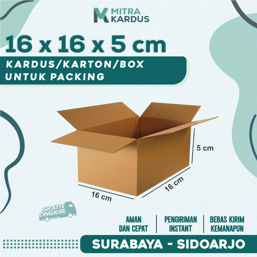 

kardus packing 16x16x5 cm / box karton corrugated single wall premium / Box Packing packing online