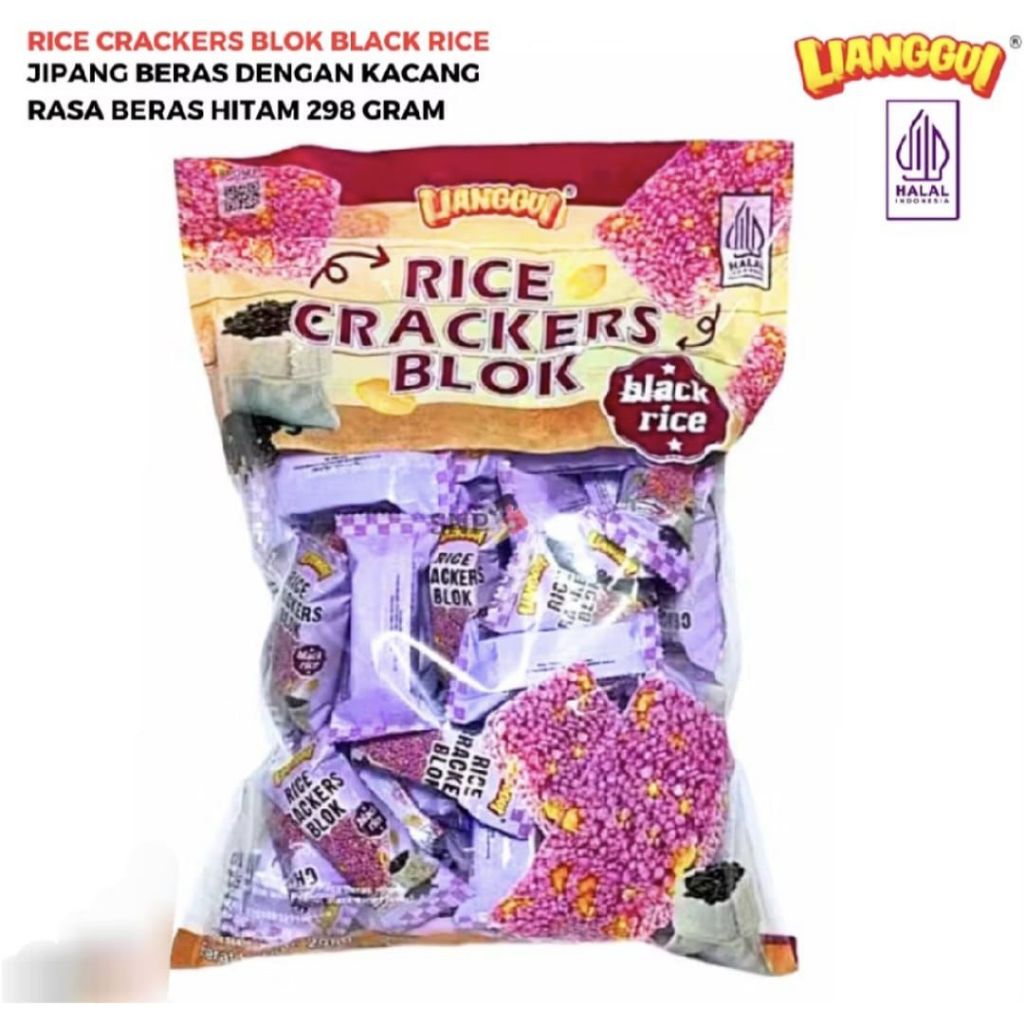 

ianggui Rice Crackers Blok Snack Krekers Beras Rasa Original Black Rice 298g