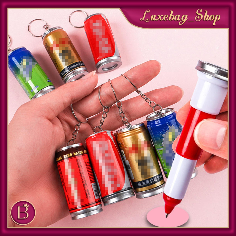 

LB Gantungan Kunci Minuman Kaleng 2 IN 1 Pena Bentuk Minuman Pulpen Botol Minuman Gantungan Keychain Murah S054