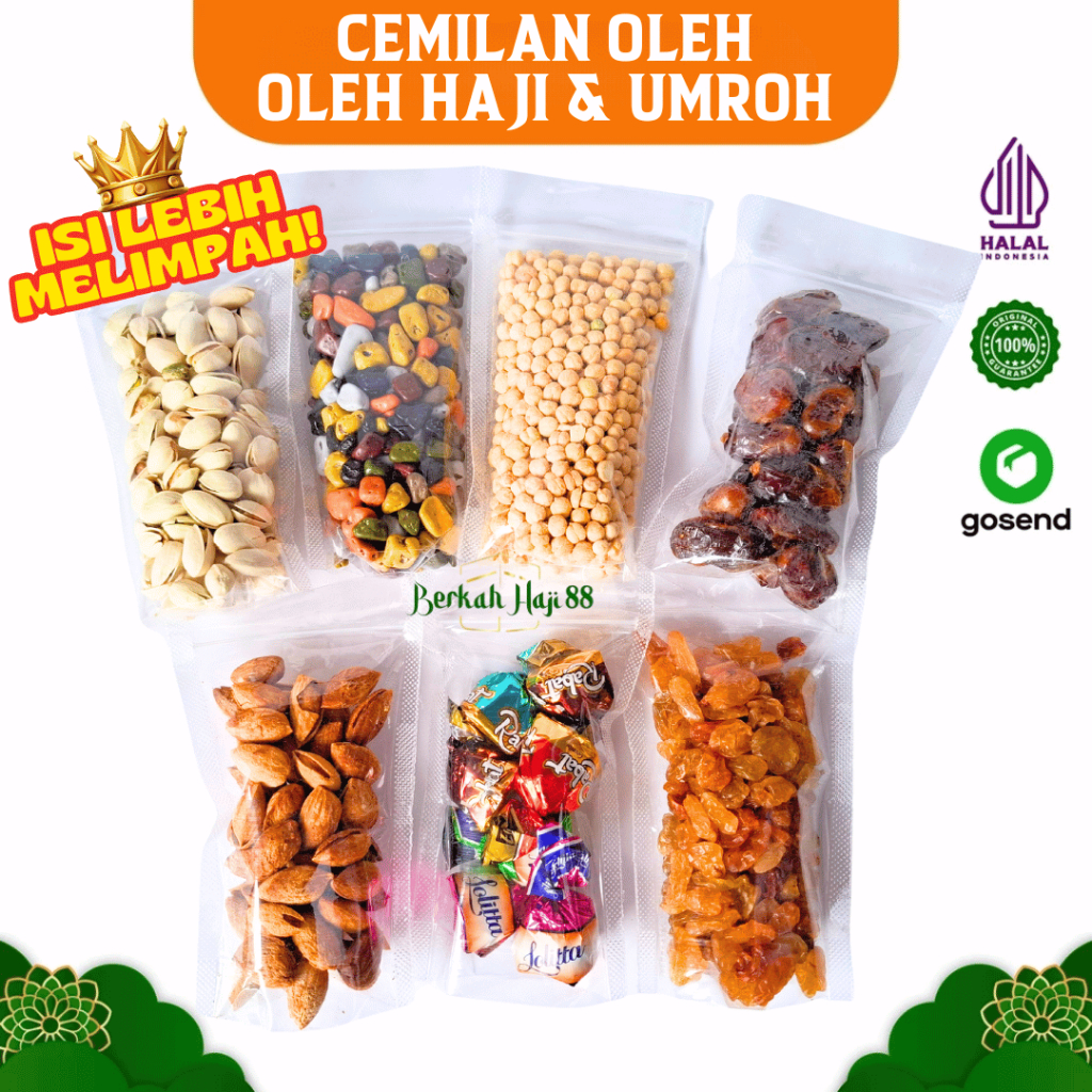 

Aneka Makanan Khas Oleh Oleh Haji dan Umroh Kemasan Standing Pouch Hemat ISI LEBIH MELIMPAH