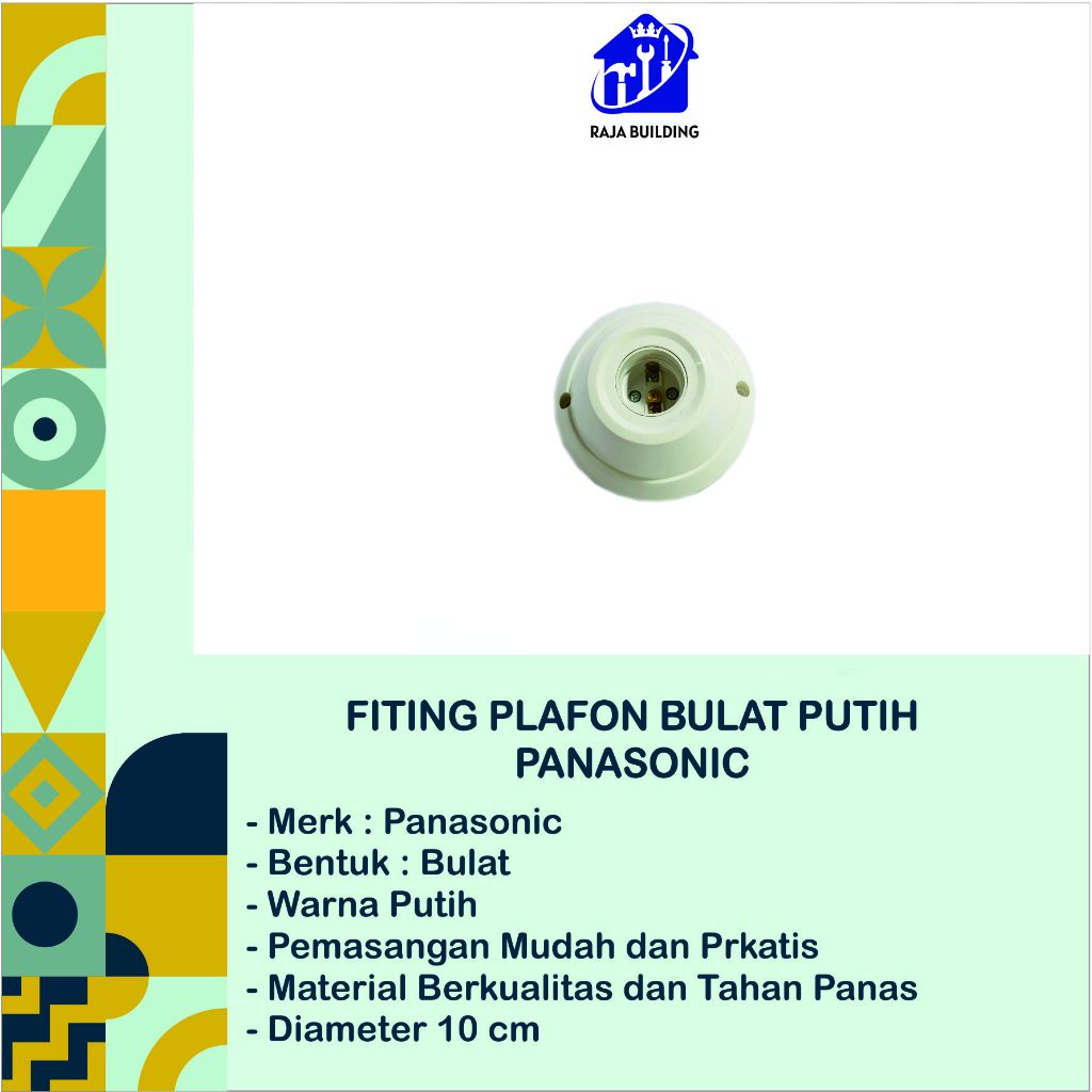Fiting Plafon Panasonic Bulat Putih / Fitting Lampu Plafon