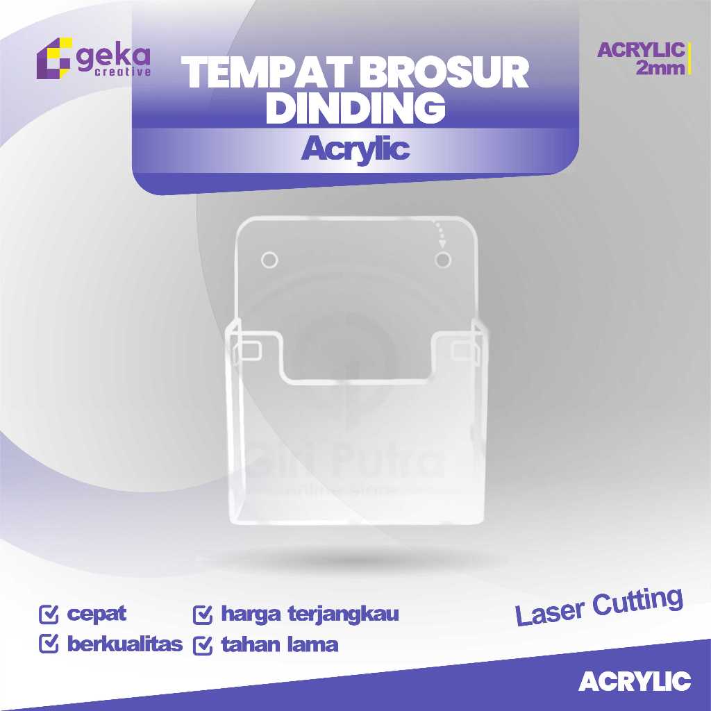 Tempat Brosur Dinding Acrylic/ Brosur tempel/ Display Brosur /Rak Akrilik Bening transparan