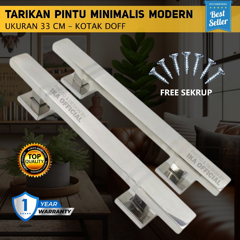 handle pintu 33 cm tarikan pintu kotak pipih gagang pintu rumah minimalis kunci stainles dof lis / P