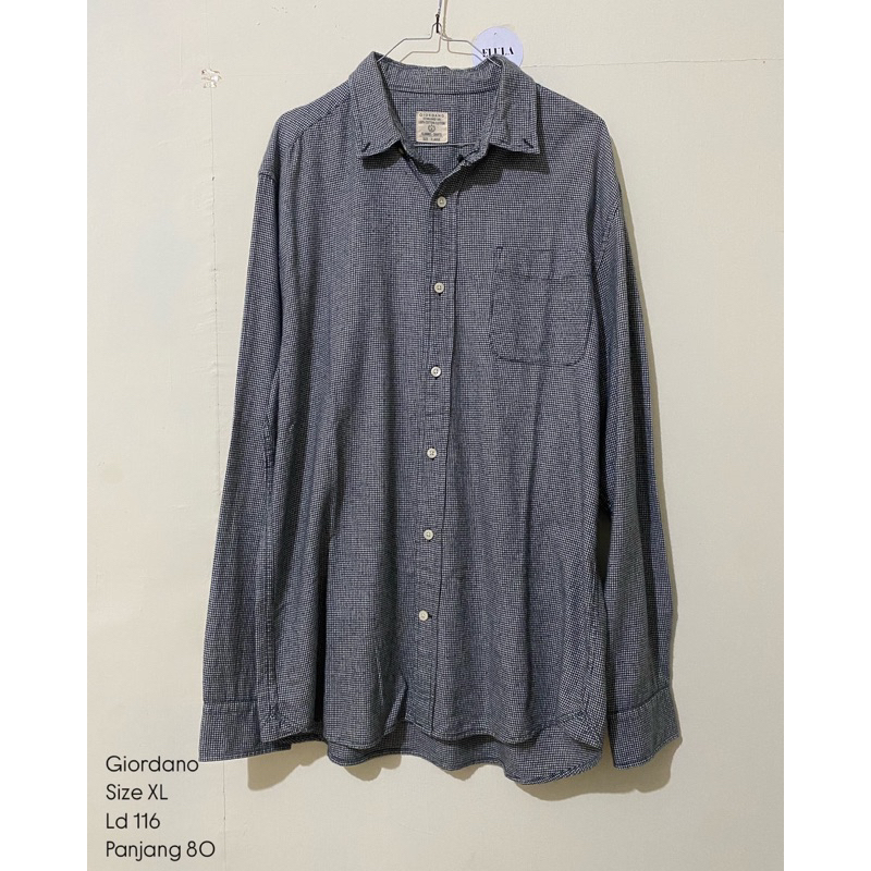 Kemeja Flannel Pria second Giordano XL