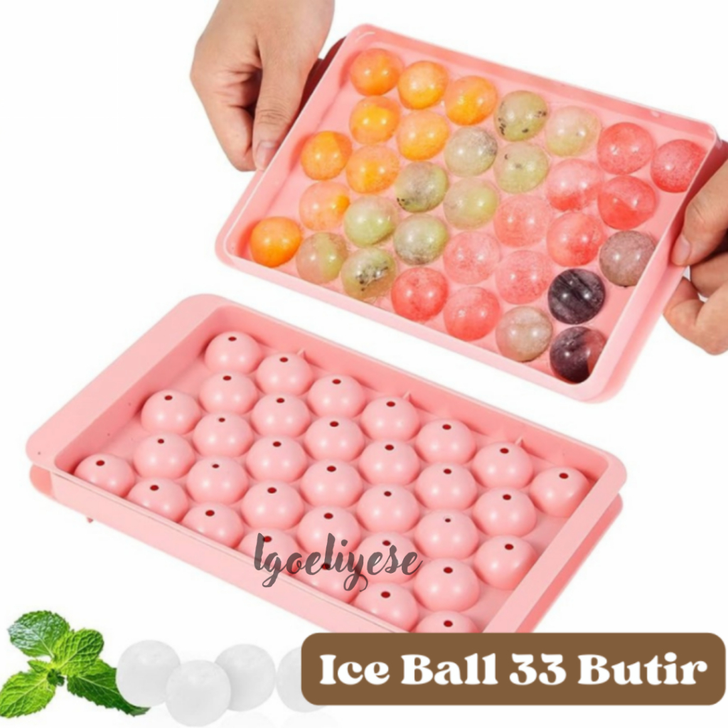Cetakan Es Batu Bulat Isi 33 Grid / Cetakan Puding Jelly Bulat